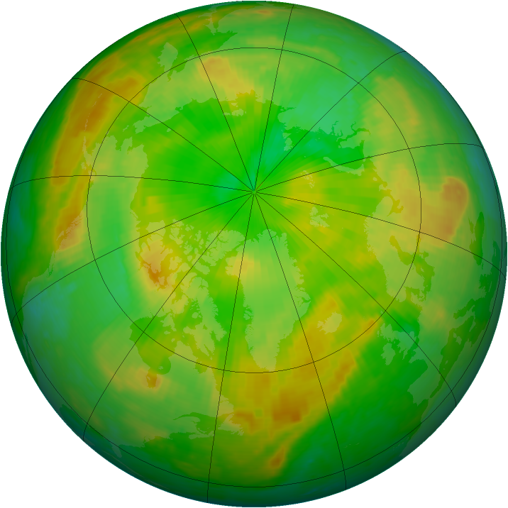 Arctic ozone map for 18 June 2003